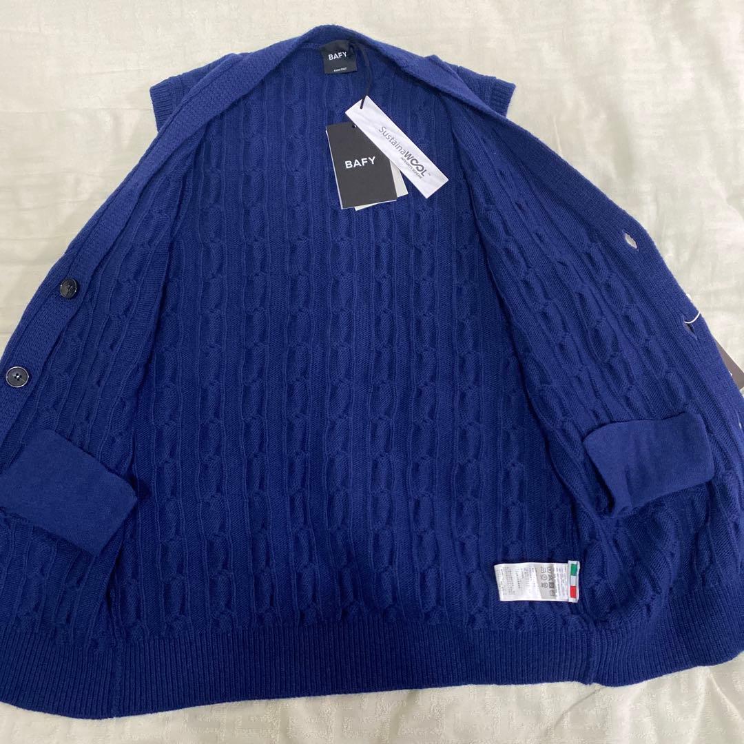 【未使用品】BEAMS F BAFY ケーブルニットベスト ネイビー サイズ48