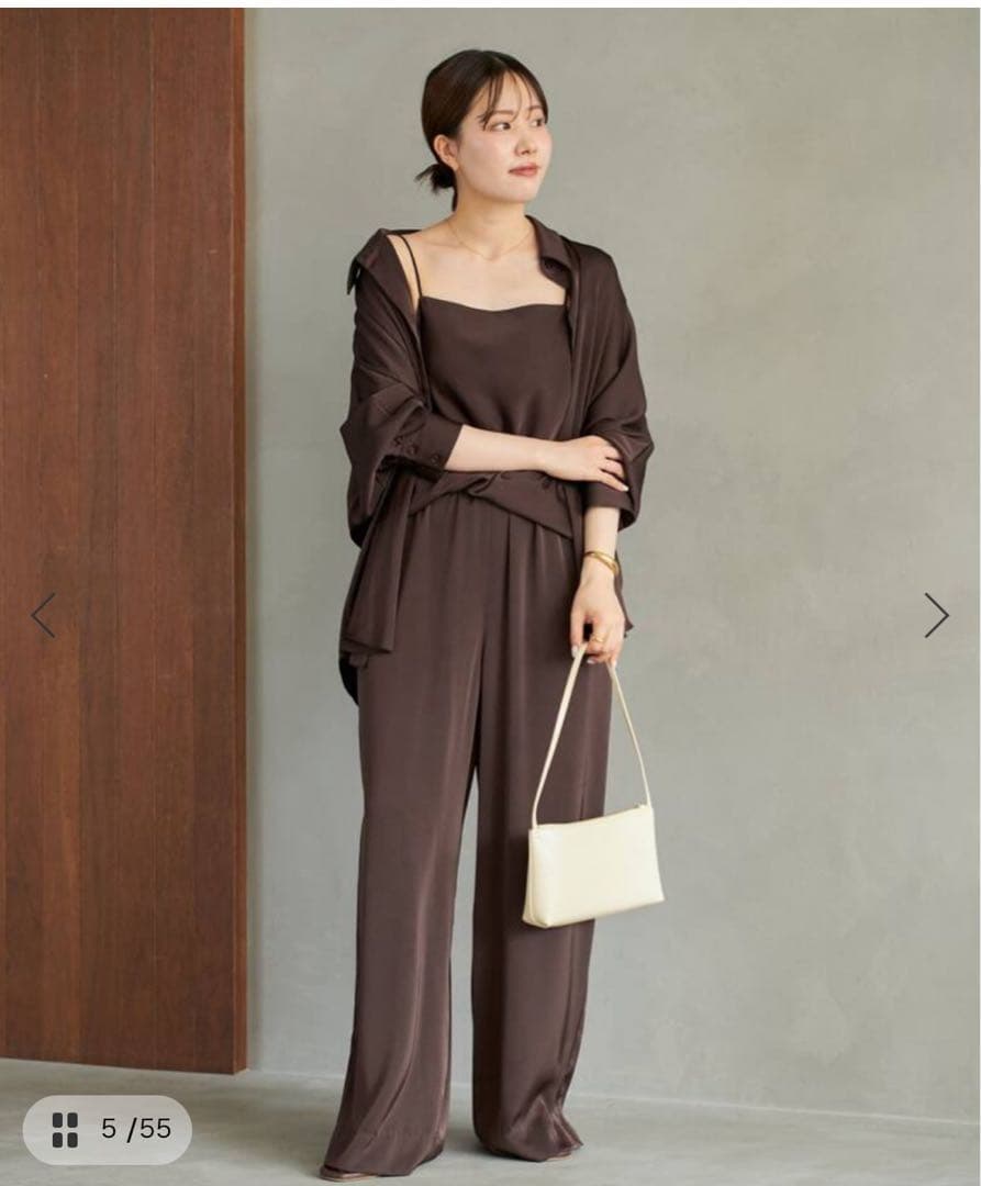 【新品未使用】Plage dull satin dolman ブラウス ブラウン