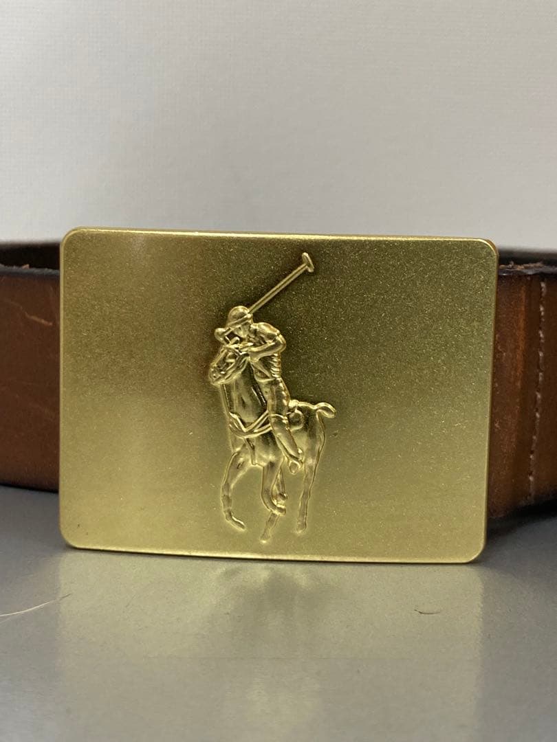 ラルフローレン　エンボスデザイン レザーベルト