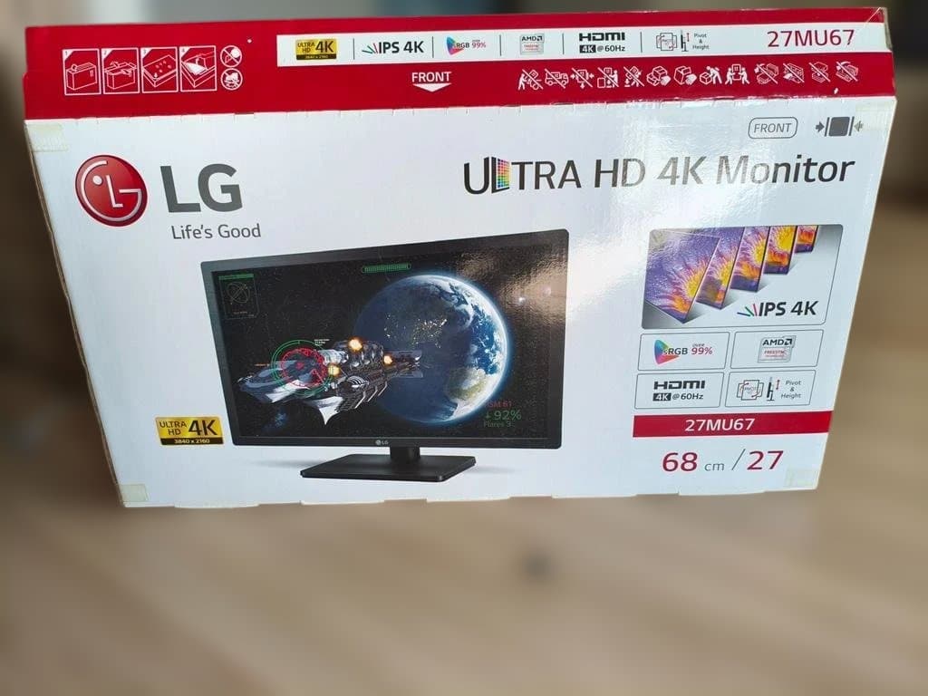 LG 27型ワイド 27MU67 IPS 4K モニター 中古美品 箱付き