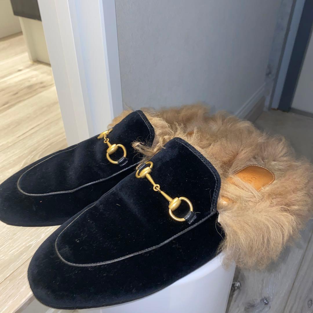 m*n様 gucci ファーサンダル