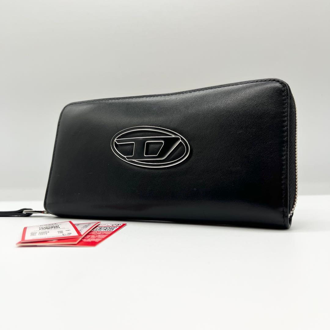 極美品✨DIESEL　長財布　Dロゴ　HOLI-D　レザー　ブラック　現行