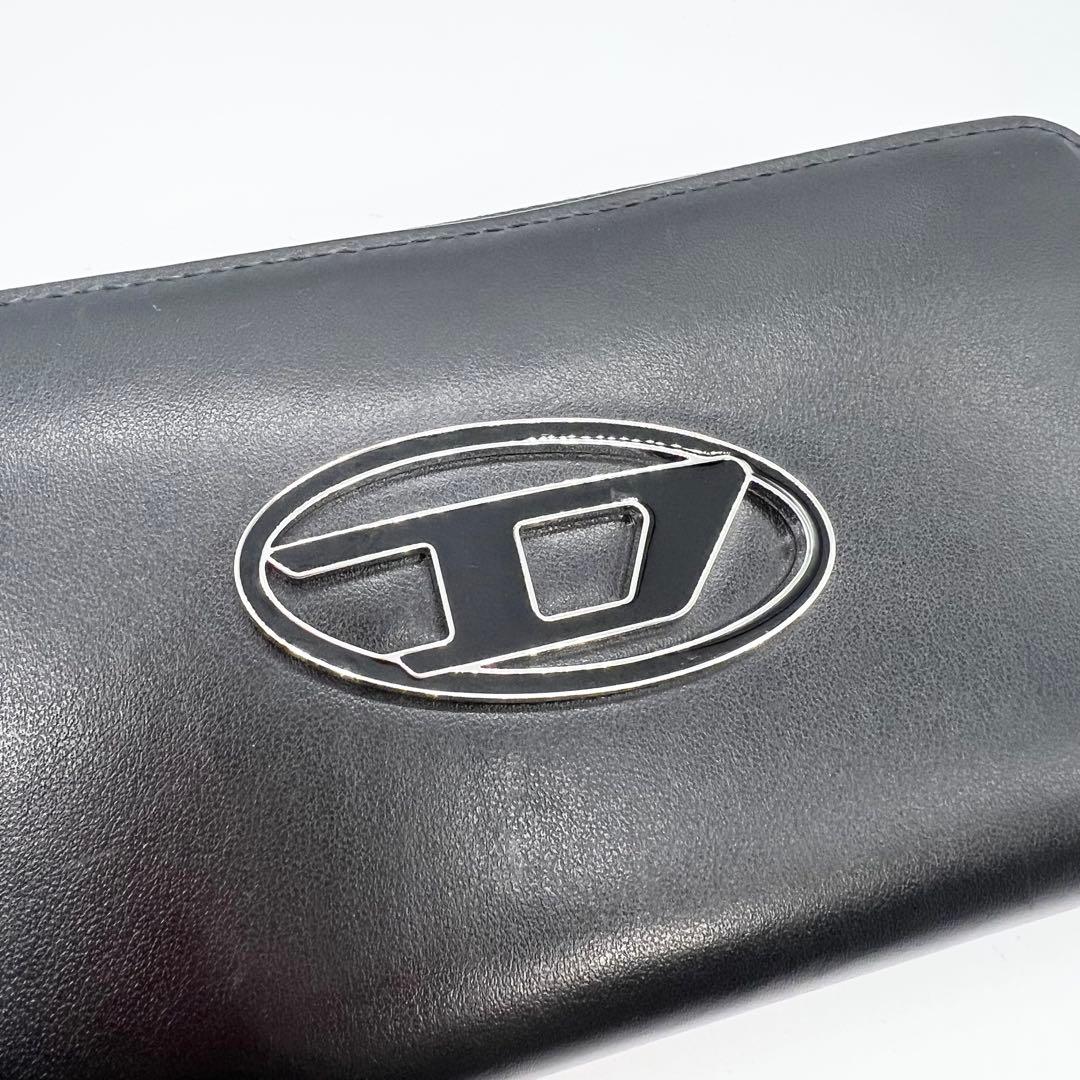 極美品✨DIESEL　長財布　Dロゴ　HOLI-D　レザー　ブラック　現行