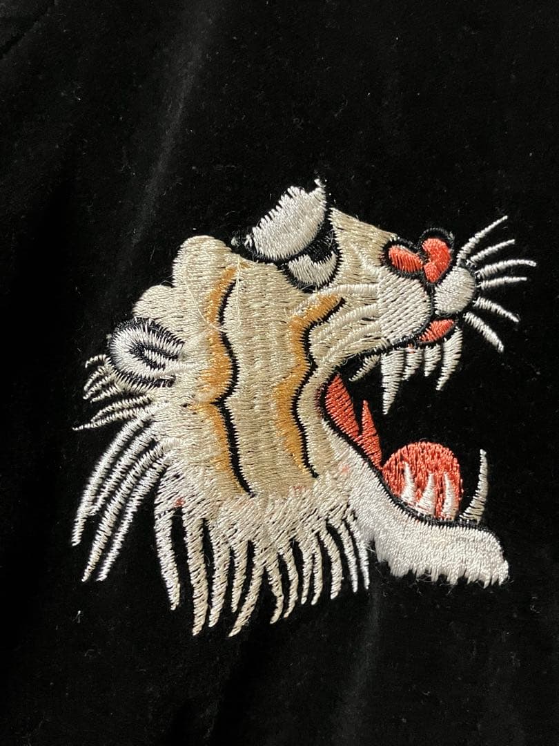 ヒューストン　スカジャン　別珍　白虎 龍　L