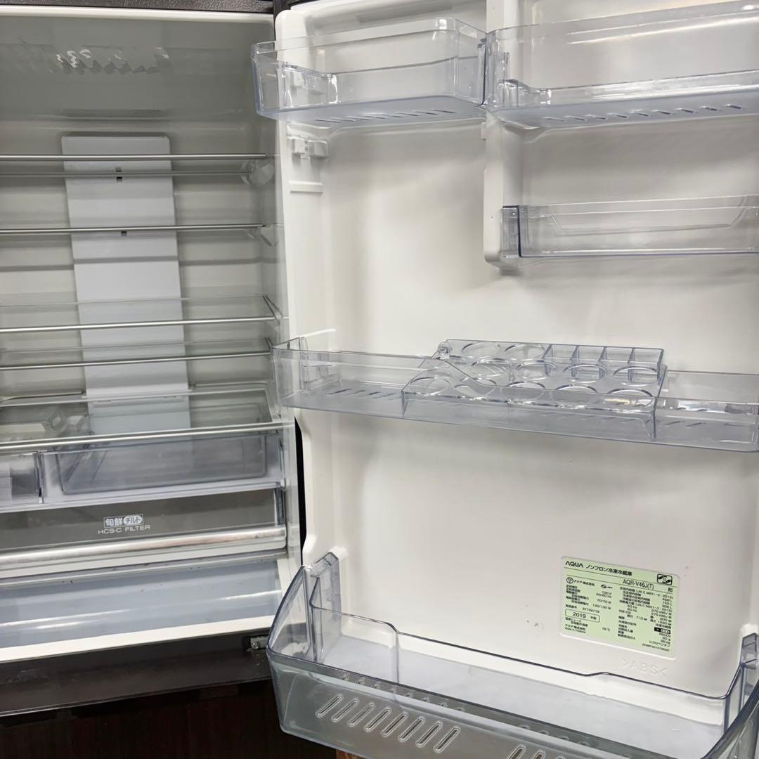 656 木目調　AQUA 大型冷蔵庫　458L 400L強　自動製氷　家庭用
