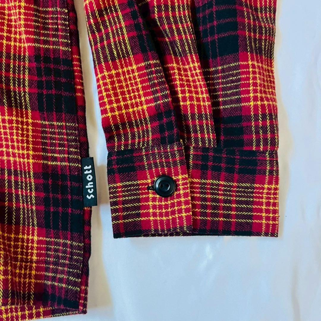 【未使用品】SCHOTT BROS ショット オープンカラー ネルシャツ L