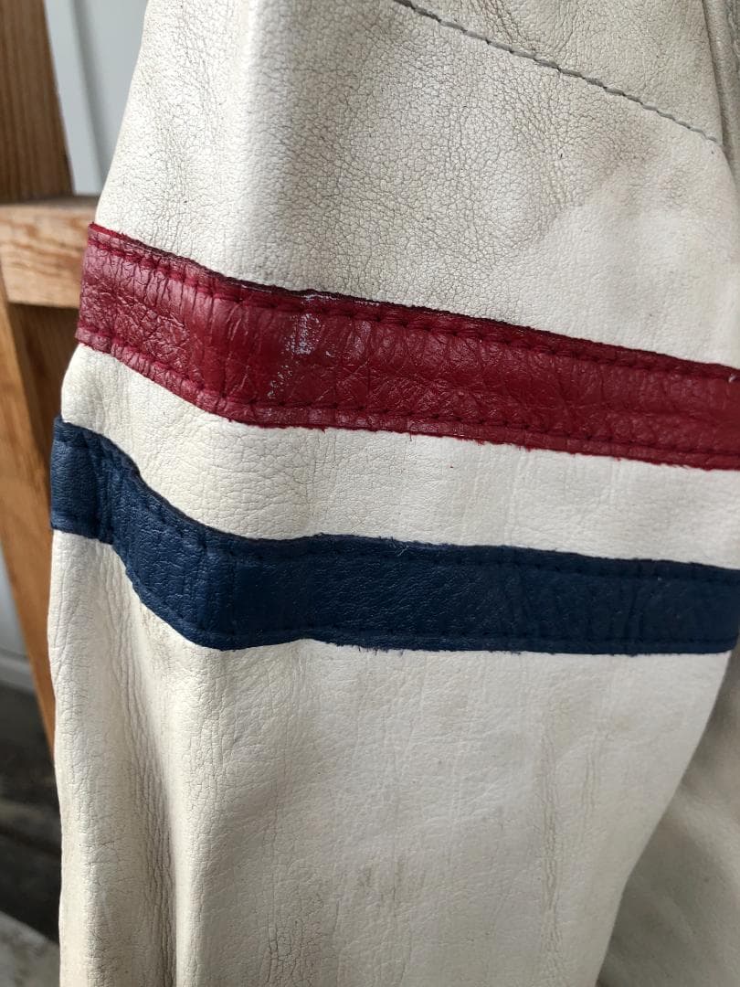 [訳あり] 新品 Schott ダブルライダースレザージャケット アイボリー/M