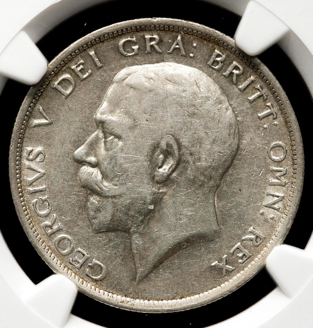 NGC-AU50　イギリス　ジョージ5世　1916　銀貨