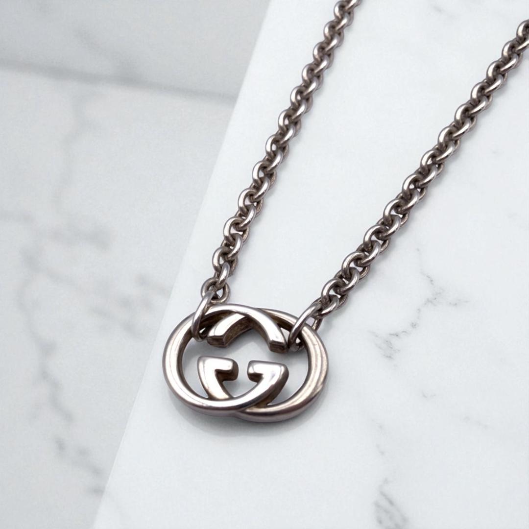 【美品】GUCCI グッチ インターロッキングG ネックレス SV925