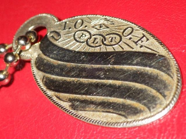 20'S★オッドフェローズ★ビンテージ★タグ★9★キーホルダー★フリーメイソン