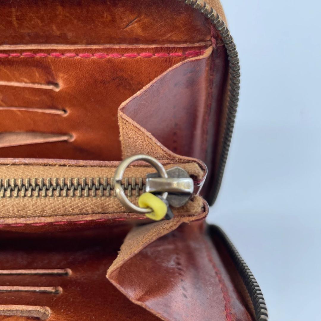 廃盤✨HENRY CUIR メッシュ 長財布 ラウンドファスナー ジップ レザー