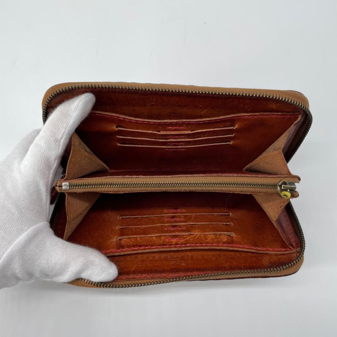 廃盤✨HENRY CUIR メッシュ 長財布 ラウンドファスナー ジップ レザー