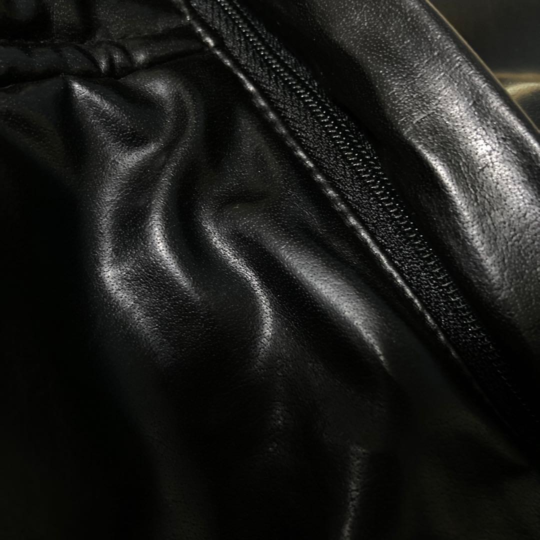 トミーガール y2k フェイクレザージャケット 中綿 光沢 3way 黒 S