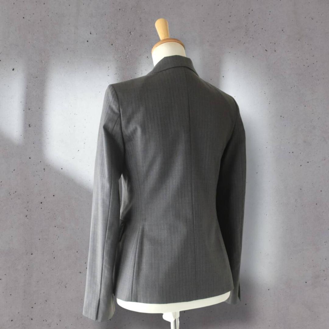 上質◎ミッシェルクラン シルク,ウール混 パンツスーツ シャドーストライプ