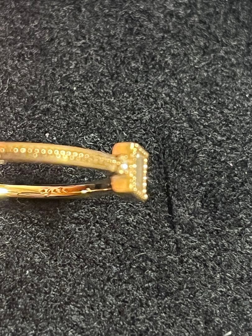 お値下げします。 agete エメラルドカット ゴールドリング