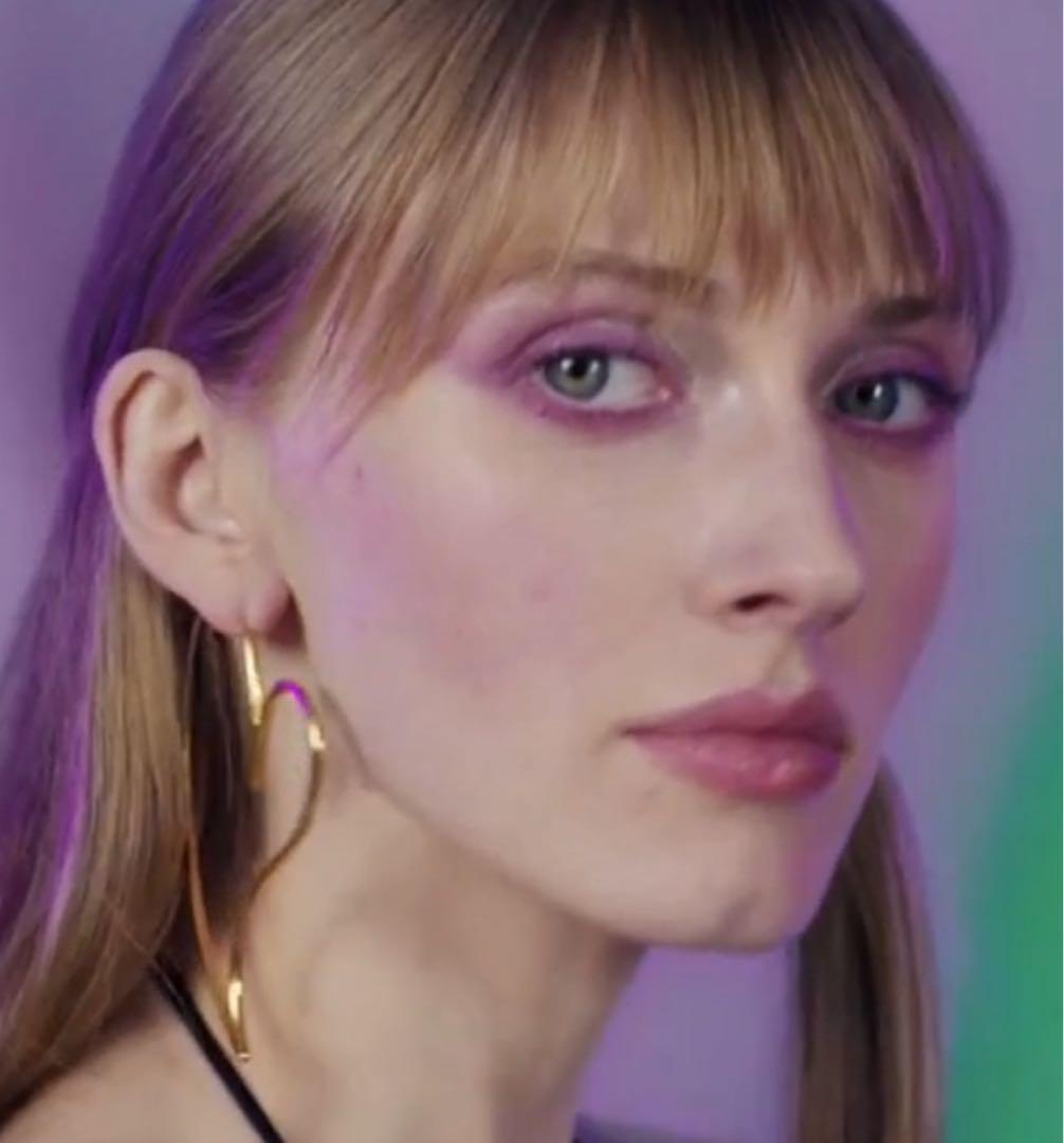 MAM ハート型シルバーピアス 大ぶり