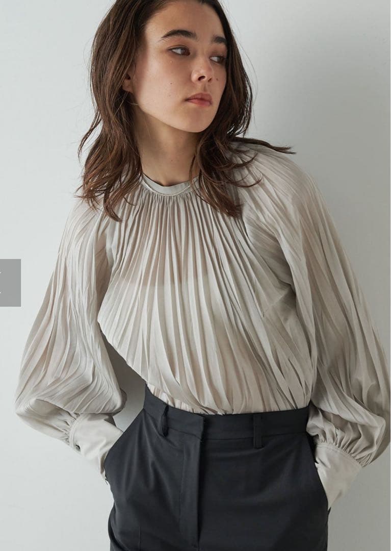 Whim Gazettコットンシルクテシボリブラウス