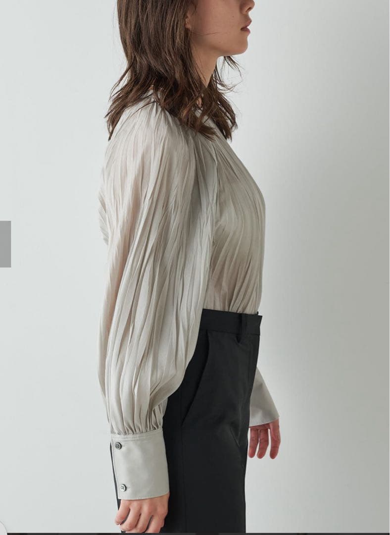 Whim Gazettコットンシルクテシボリブラウス