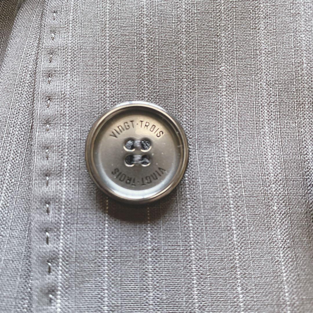 【44/46】23区（ニジュウサンク）パンツスーツ　大きいサイズ　ストライプ