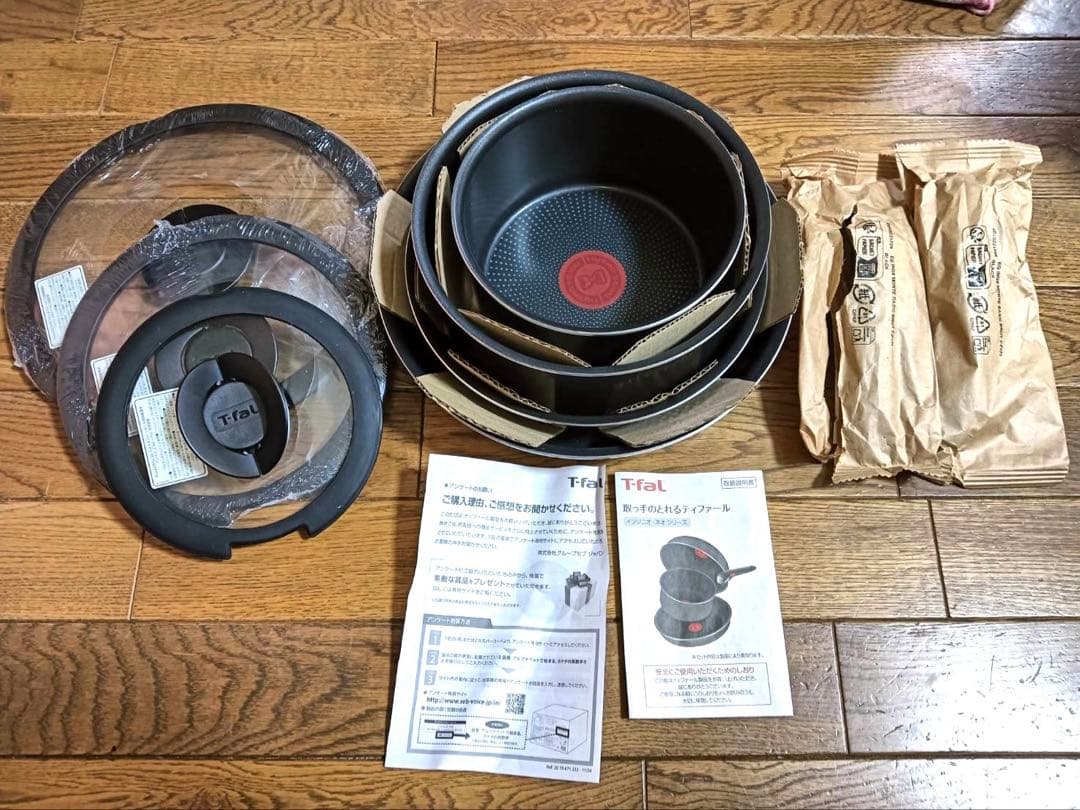 未使用　ティファール 鍋&フライパンセット 9点セット ガス火専用
