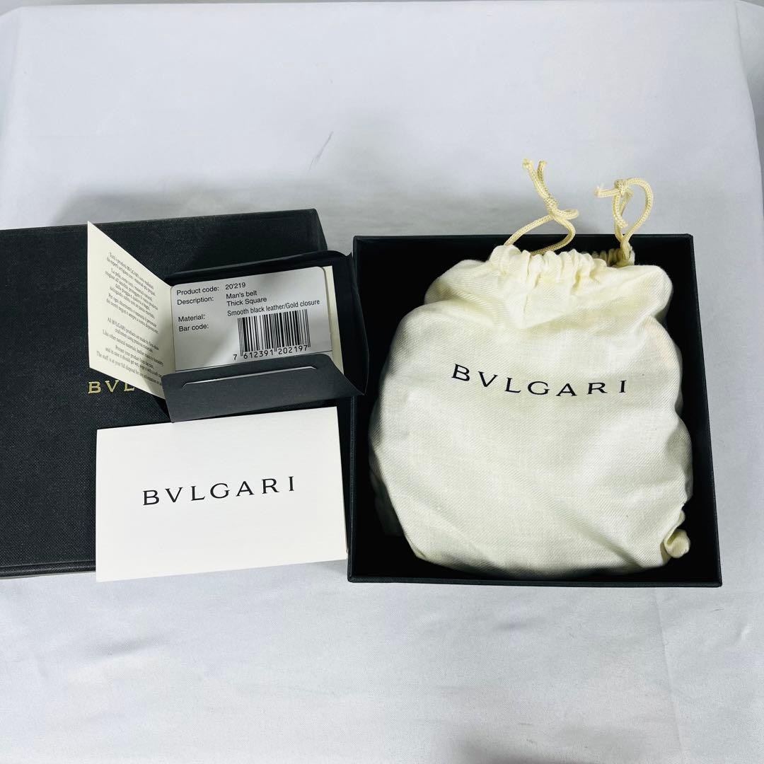 Bvlgari ブルガリ　黒レザーベルト 金色バックル　ユニセックス