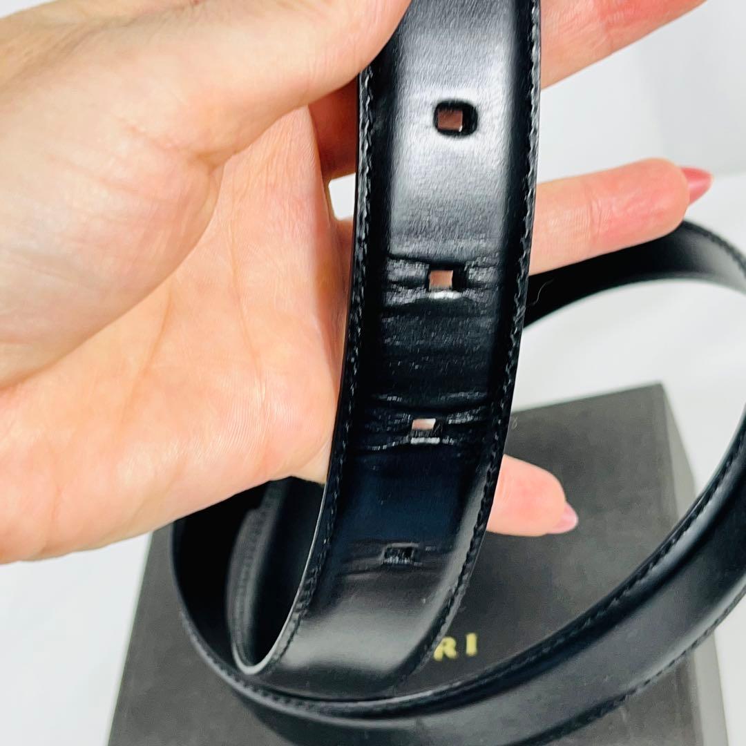 Bvlgari ブルガリ　黒レザーベルト 金色バックル　ユニセックス