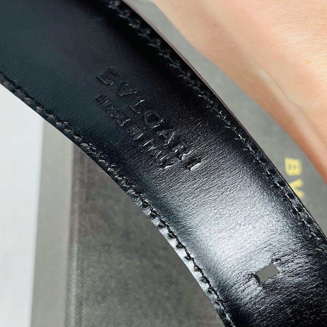Bvlgari ブルガリ　黒レザーベルト 金色バックル　ユニセックス