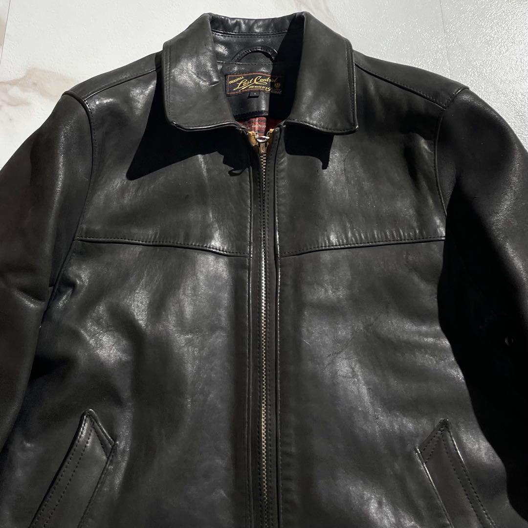 入手困難✨ ロストコントロール レザージャケット 羊革 チェック柄 ブラック