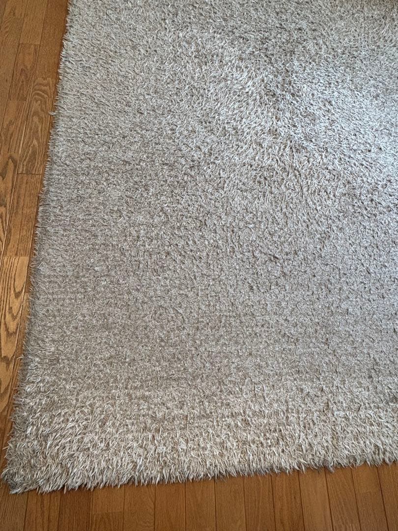 モデルルーム展示品 シャギーラグ 180×210cm 北欧 グレーベージュ
