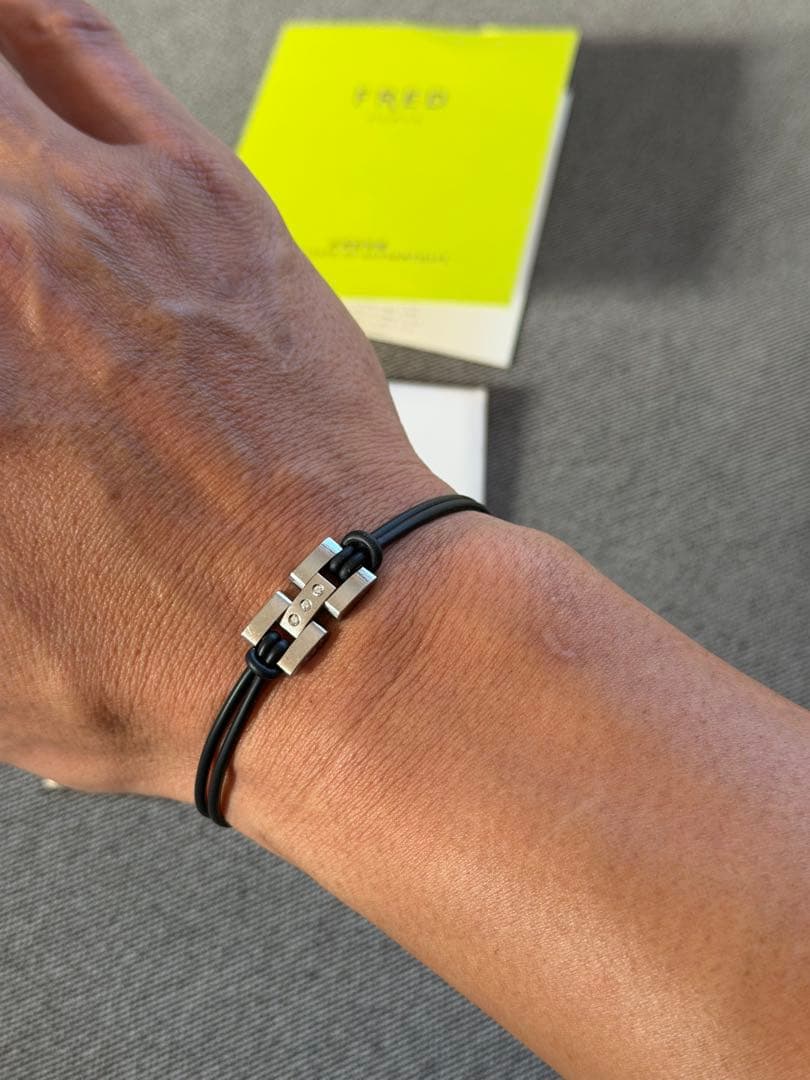 超美品 フレッド FRED ラバーブレスレット3Pダイヤモンド　ラバー交換済み！