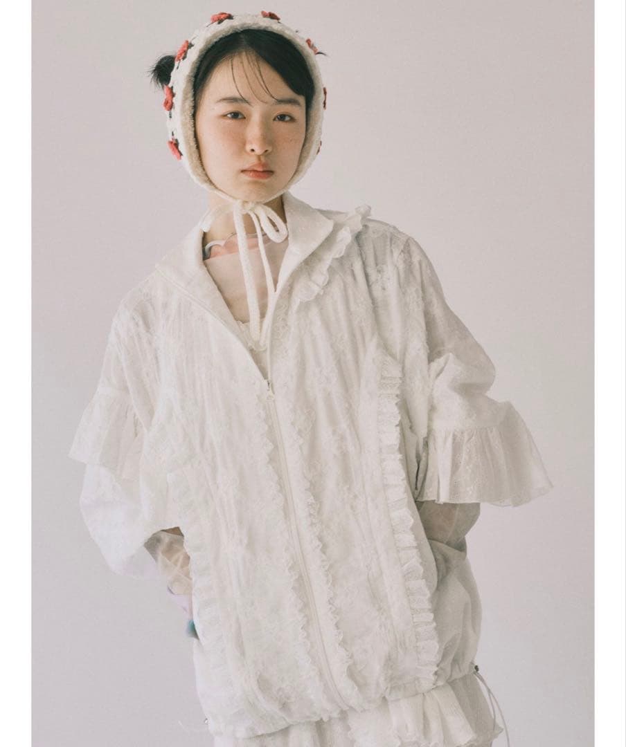 試着のみ　merry jenny flower frill laceブルゾン