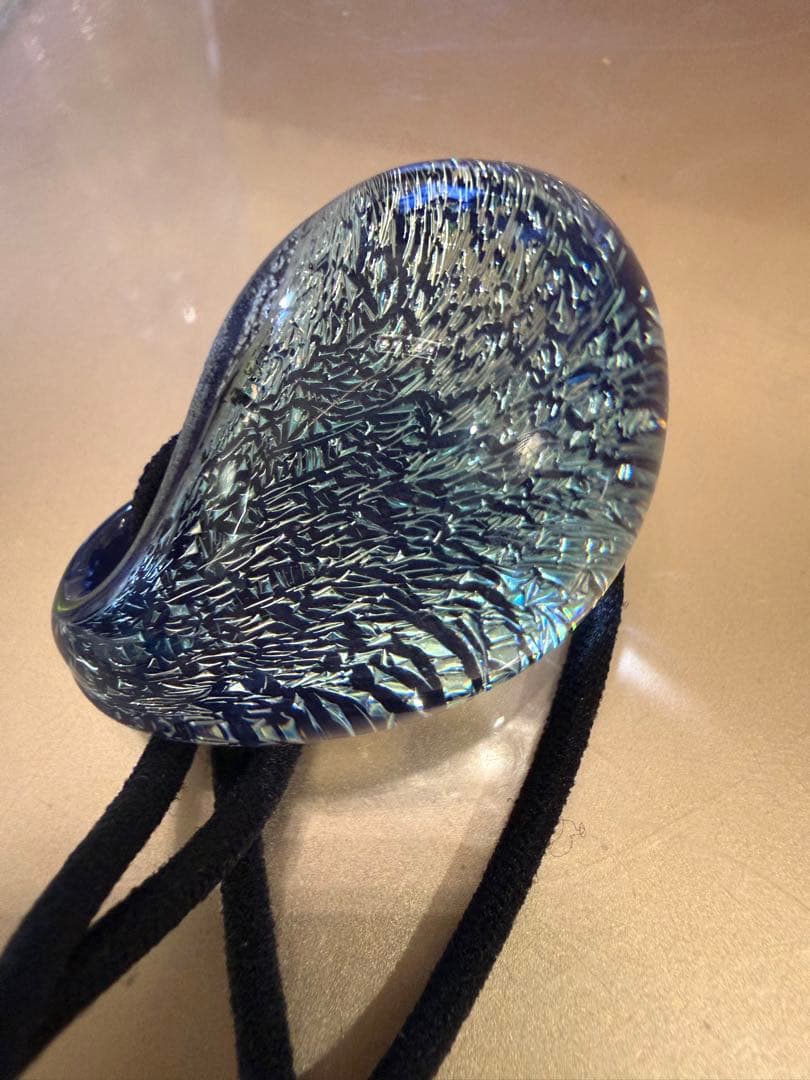 コレットマルーフ・グラスポニー・ブルー・シルバー箔