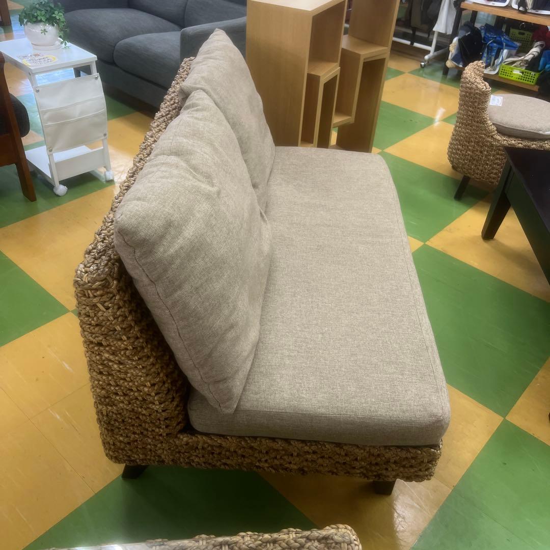 3522 アジアン家具　カジュアルデザイン 2人掛けソファ