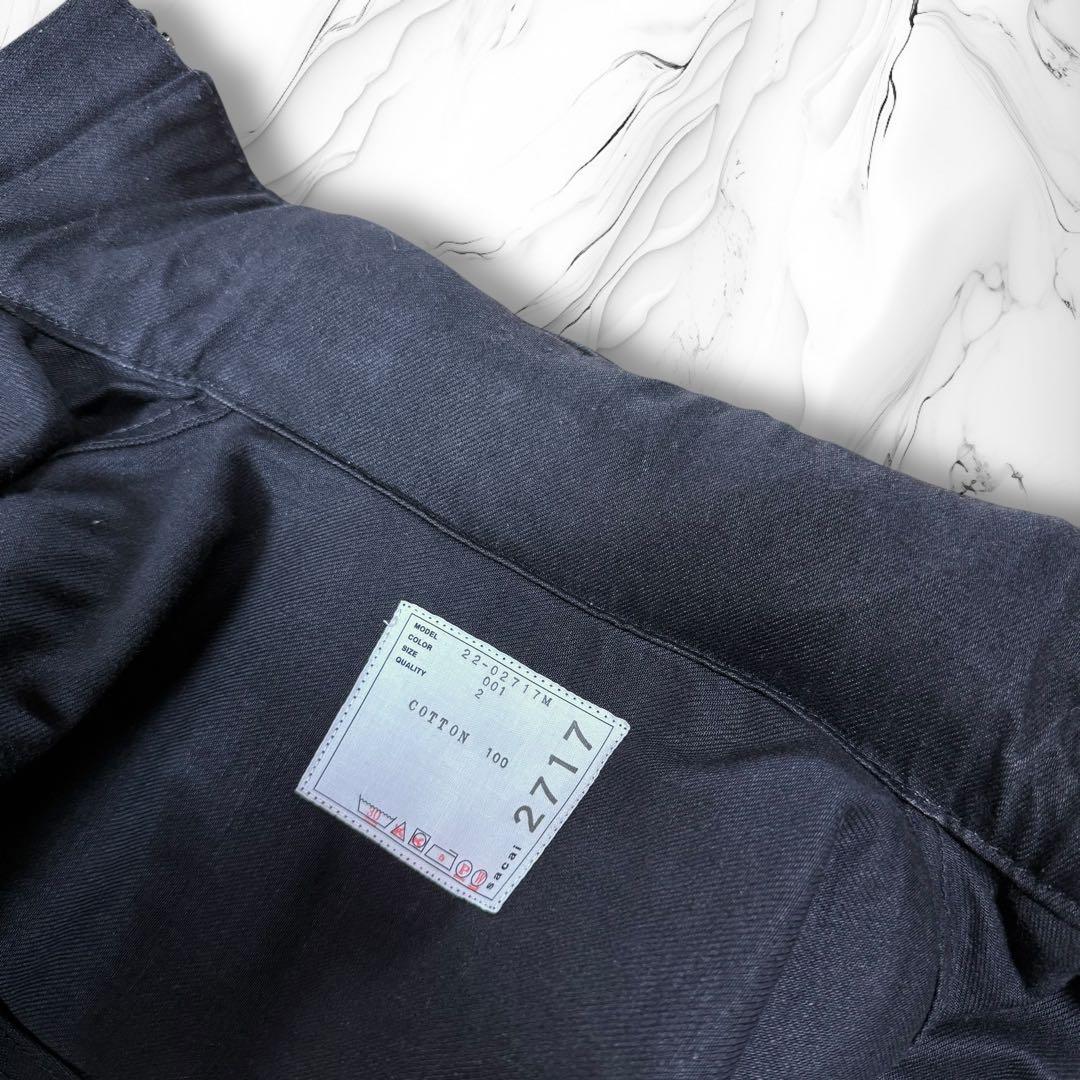 《22SS》\"sacai\" デニムマウンテンパーカー マルチジップ 黒