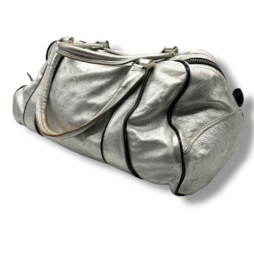 ドルチェアンドガッバーナ　ユニセックス　シルバー ボストンバッグ ラージレザー