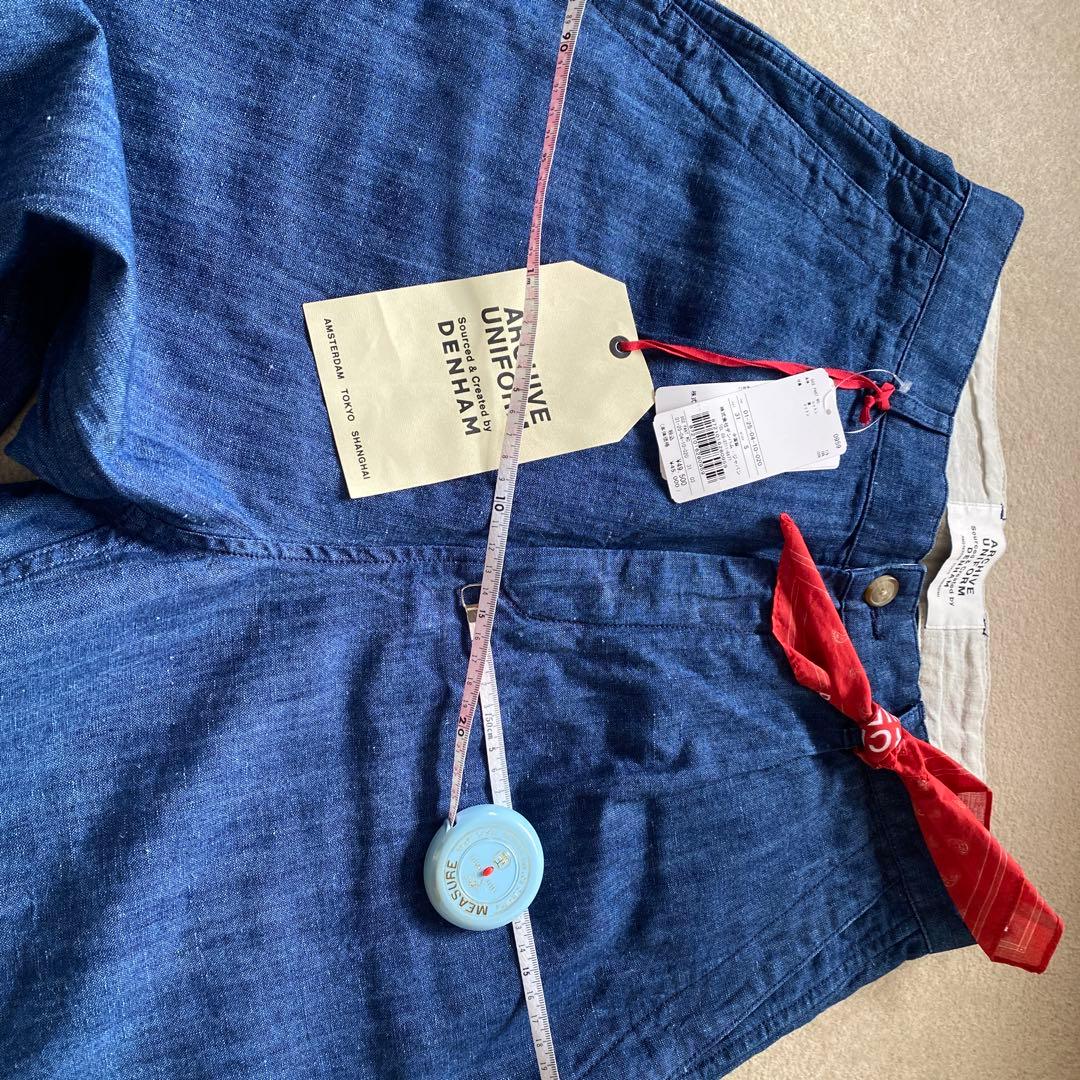 デンハムメンズデニム生地ゆったりパンツ