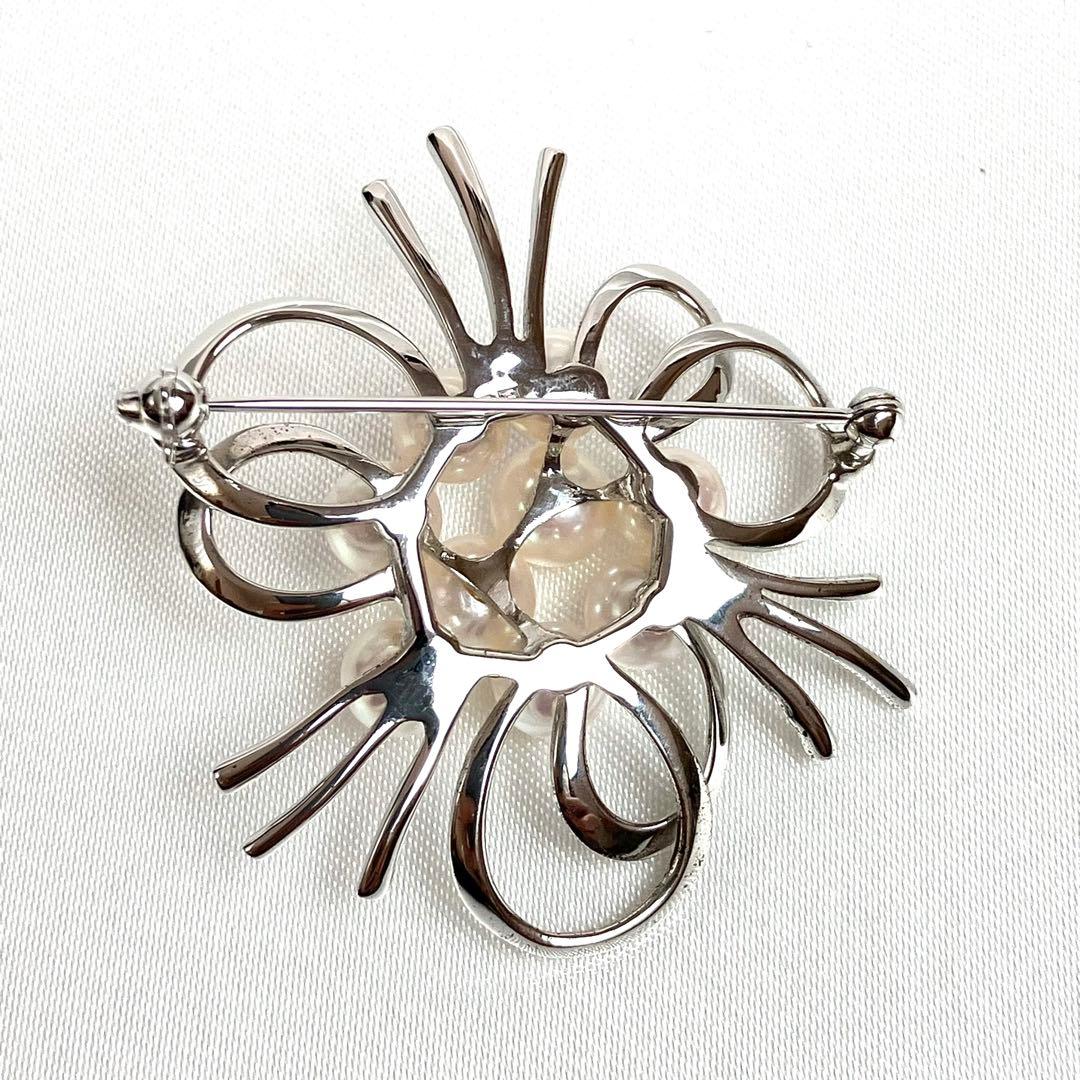 【極美品】ミキモト　アコヤ真珠　本真珠　ブローチ　SV925 9粒　パール