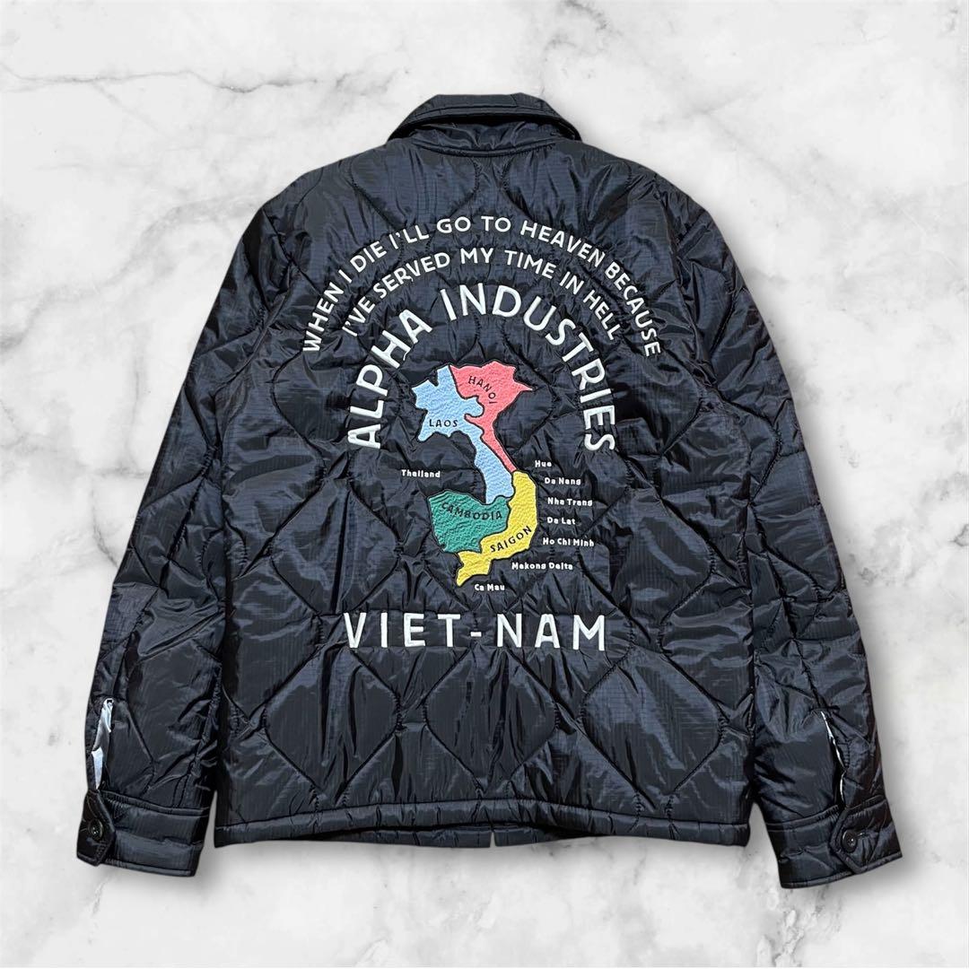 ALPHA INDUSTRIES ベトナムスーベニアキルティングジャケットM 黒