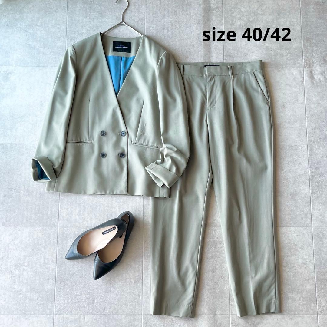 【良品】グリーンレーベルリラクシング カチリラ ジャケット パンツスーツ