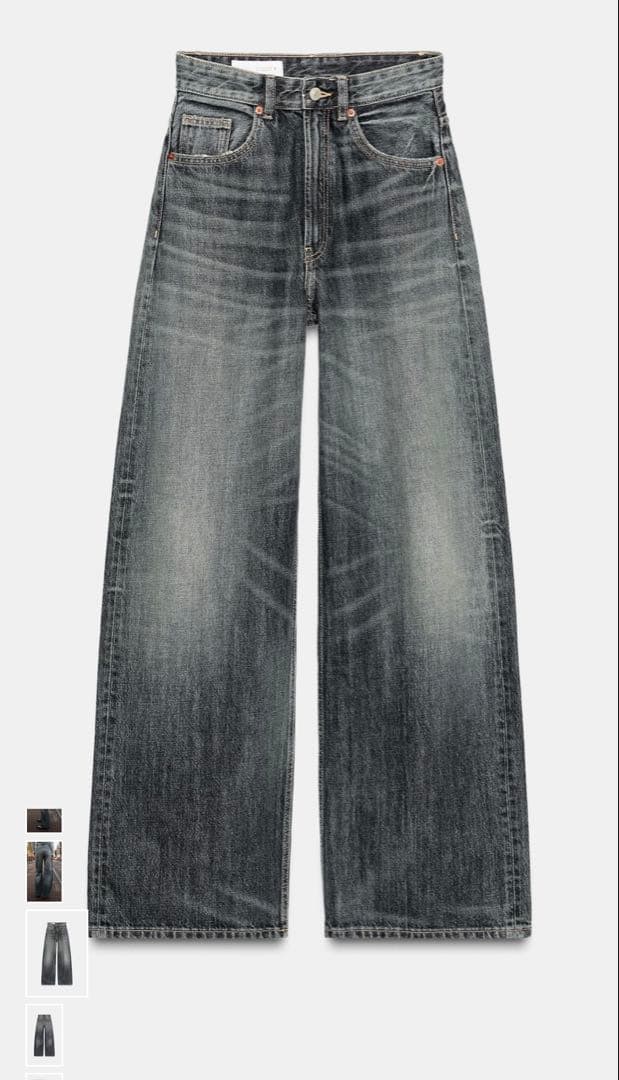 ZARA JEANS TRF EXTRA WIDE LEGハイウエスト 34