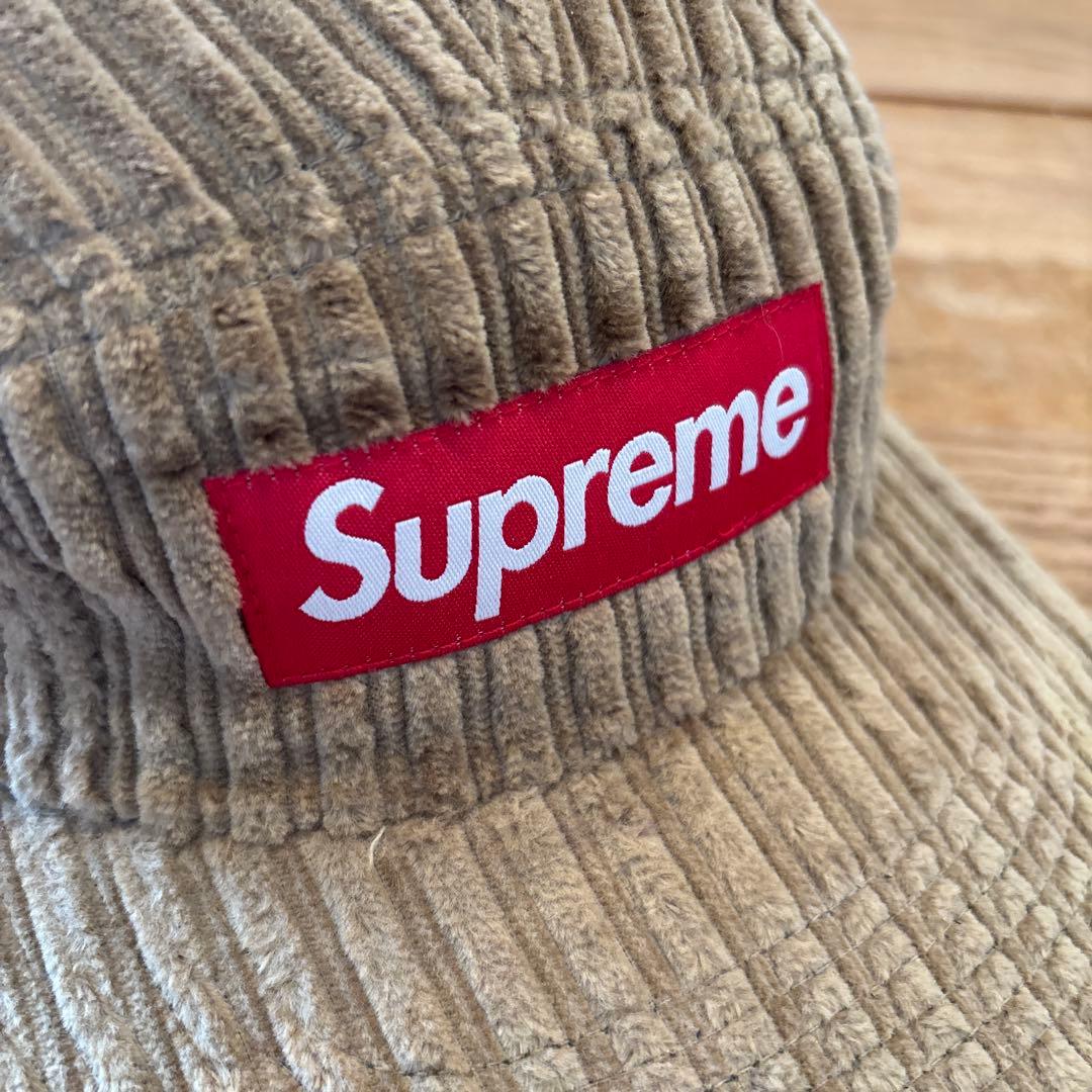 美品Supreme コーデュロイキャップ ベージュ