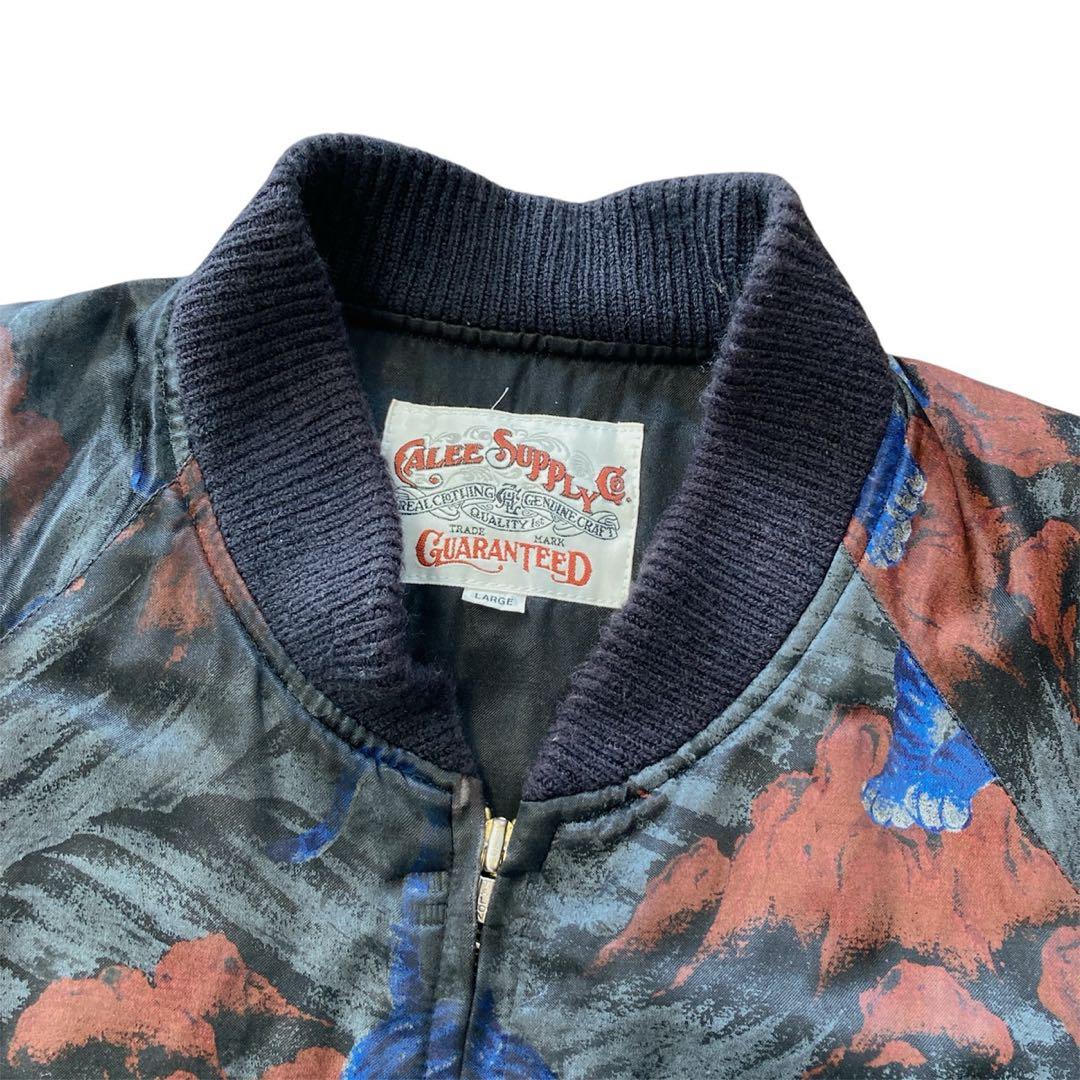 キャリー　CALEE サテンリブジャケット　ブルゾン　虎　百虎　総柄　アウター