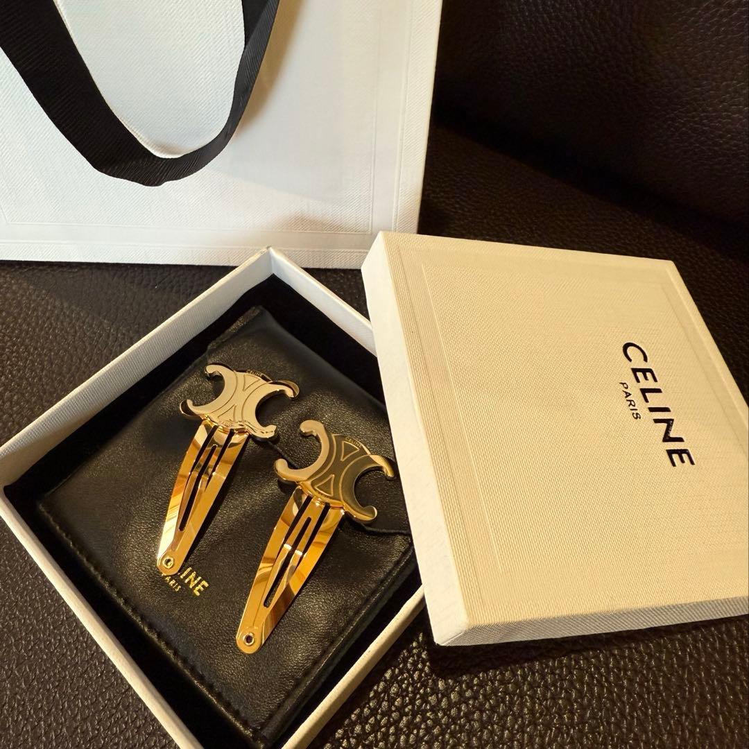 CELINE ヘアピン 2個セット ゴールド セリーヌヘアクリップ