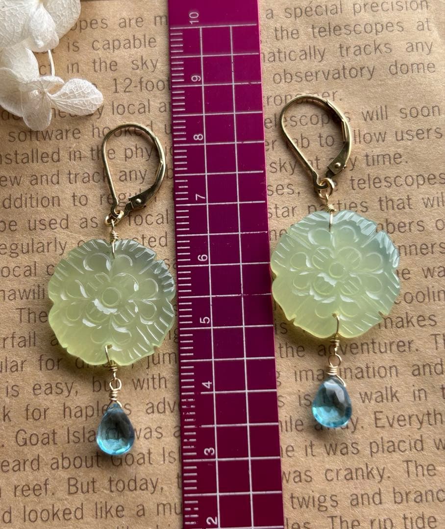 高品質スコロライトコンケーブカット＆宝石質アメジストのピアスチャーム他14kgf