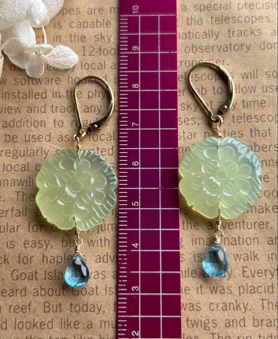 高品質スコロライトコンケーブカット＆宝石質アメジストのピアスチャーム他14kgf