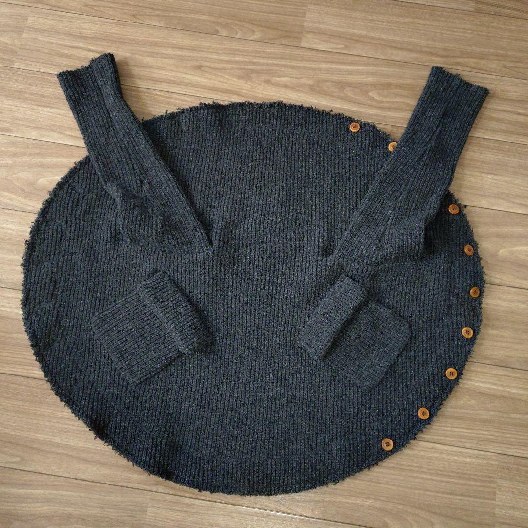 【極美品】AD2002　コムデギャルソン　サークルニット　グレー　変形デザイン