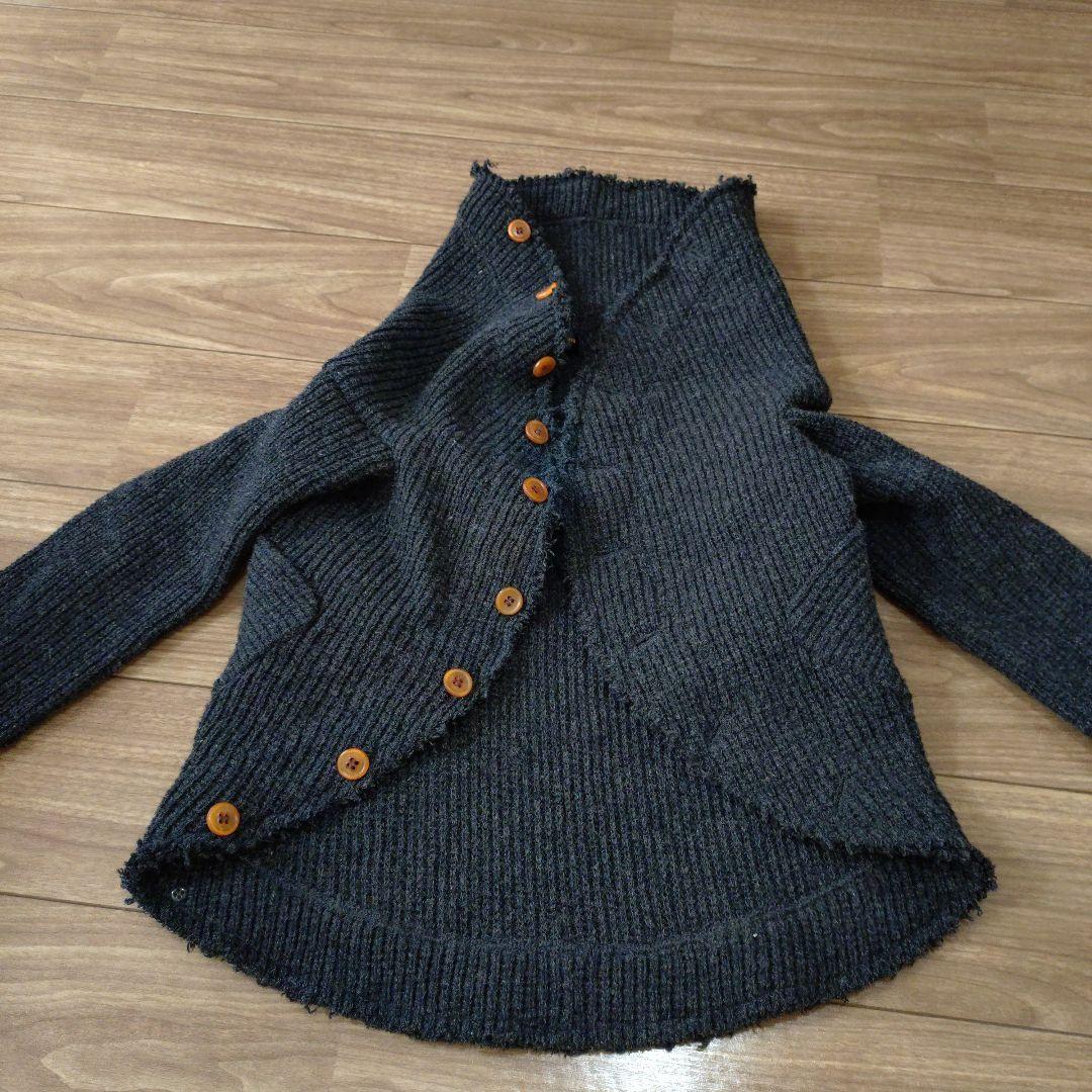 【極美品】AD2002　コムデギャルソン　サークルニット　グレー　変形デザイン