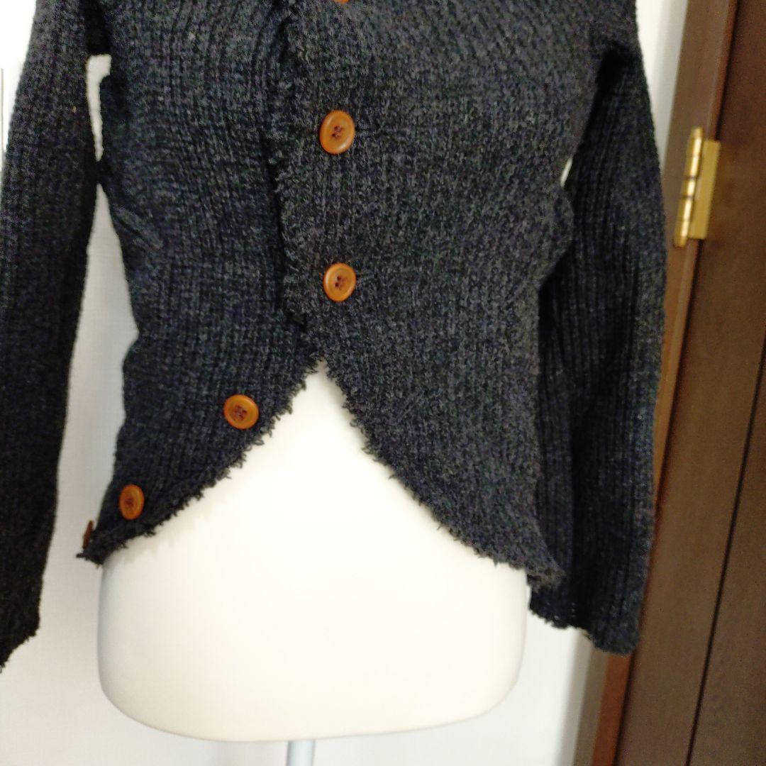 【極美品】AD2002　コムデギャルソン　サークルニット　グレー　変形デザイン