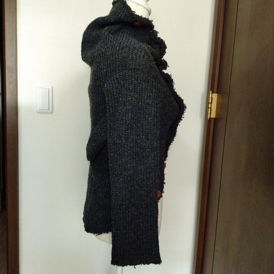 【極美品】AD2002　コムデギャルソン　サークルニット　グレー　変形デザイン