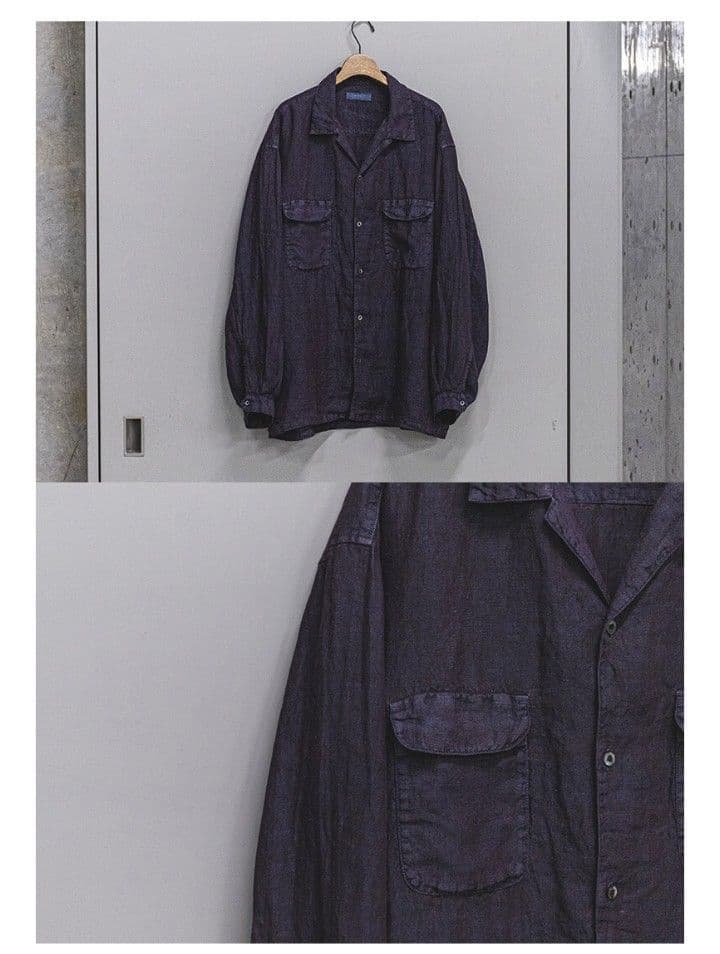 25SS confect リネン ピグメントバイオ オープンカラーシャツ 4